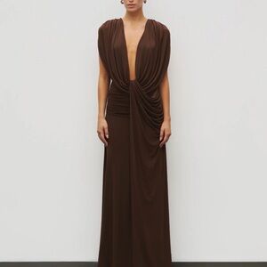 Sophisticated Backless Brown Dress